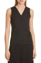 Crepe Sleeveless Wrap Top at Nordstrom