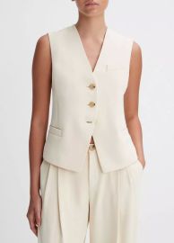 Crepe Vest in Jackets amp Outerwear at Vince