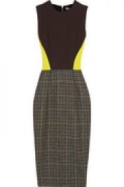 Crepe and wool-tweed dress at The Outnet