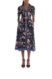  Crepe de Chine Floral Day Dress at Badgley Mischka