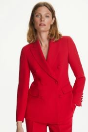 Crepe double-breasted tailored suit jacket red - CH Carolina Herrera United States at Carolina Herrera