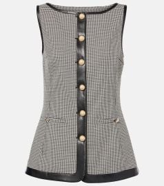 Cressida checked faux leather-trimmed vest in multicoloured - Simkhai at Mytheresa