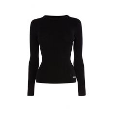 Crew-Neck Ribbed Jumper at Karen Millen