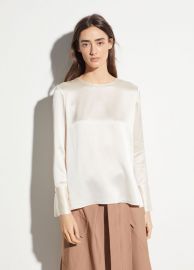 Crew Neck Silk Blouse at Vince