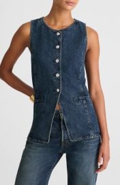 Crewneck Cutaway Denim Vest at Nordstrom Rack