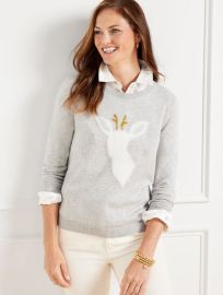 Crewneck Pullover - Reindeer Intarsia Talbots at Talbots