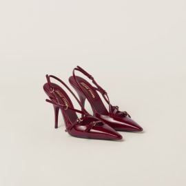 Crimson Patent Leather Slingbacks With Buckles Miu Miu at Miu Miu