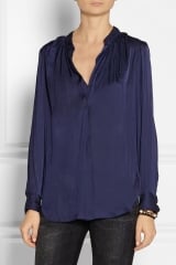 Crinkle effect satin blouse by Raquel Allegra at Net A Porter