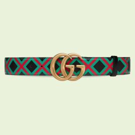 Criss-cross belt with Double G in black leather   US at Gucci