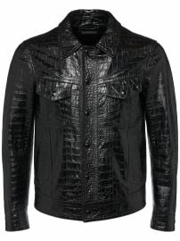Croc Embossed Soft Leather Jacket at Mr Porter