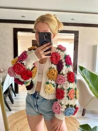 Crochet Jumbo Rose Cardigan Granny Square Cardigan Crochet Rose Chunky Cardigan Pink Rose Cardigan Winter Cardigan Oversized Cardigan - at Etsy