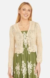 Crochet Knitted Cropped Cardigan at Nordstrom