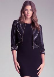 Crochet Leather Jacket at Bebe