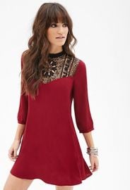 Crochet Panel Shift Dress at Forever 21