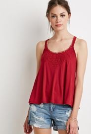 Crochet-Paneled Cami  Forever 21 - 2000184626 at Forever 21