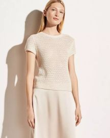 Crochet Short Sleeve Mock Neck for Women at Vince