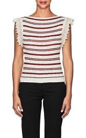 Crochet-Trimmed Striped Top by Philosophy di Lorenzo Serafini at Barneys