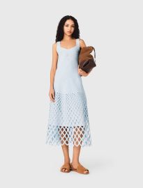 Crochet dress with removable lining Blue For Women at Maje