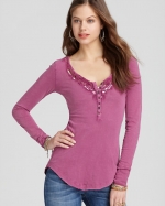 Crochet legacy henley by Free People at Bloomingdales