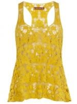 Crochet top in yellow at Dorothy Perkins