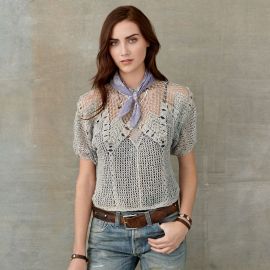 Crocheted Linen Pullover at Ralph Lauren