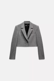 Crop Blazer With Metallic Thread at Zara