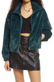 Crop Faux Fur Jacket at Nordstrom