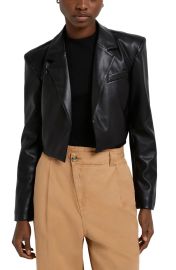 Crop Faux Leather Jacket at Nordstrom