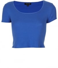 Crop Tee in Cobalt at Topshop