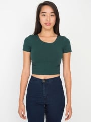 Crop tee in Forest at American Apparel