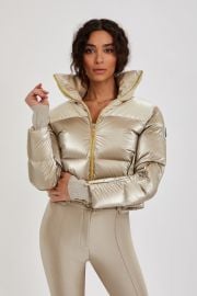 Cropped Bomber Ski Jacket Champagne Shimmer My Sunday Ski at My Sunday Ski