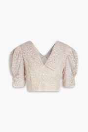 Cropped Broderie Anglaise Shirt at The Outnet