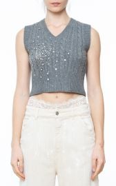 Cropped Cable-Knit Wool-Blend Sweater Vest By Des Phemmes at Moda Operandi