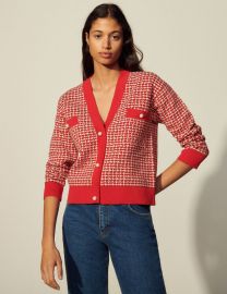 Cropped Cardigan in Fancy Tweed by Sandro at Sandro