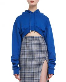 Cropped Cotton Hoodie Sweatshirt by Off White at Bergdorf Goodman