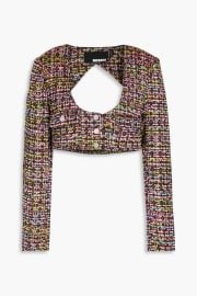 Cropped Cutout Boucle Tweed Jacket at The Outnet