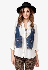 Cropped Denim Vest at Forever 21