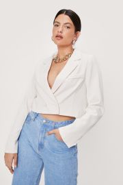 Cropped Double Breasted Long Sleeve Blazer at Nasty Gal