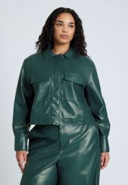 Cropped Faux Leather Jacket Eloquii at Eloquii