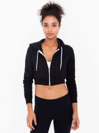 Cropped Fleece Hoodie at American Apparel