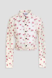 Cropped Floral Organza Jacquard Shirt at The Outnet