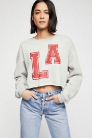 Cropped Graphic Sweatshirt at Free People