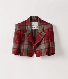 Cropped Jacket in Tartan Red by Vivienne Westwood at Vivienne Westwood