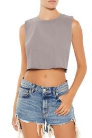 Cropped Raw-Cut Muscle Tee at Forever 21