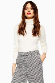 Cropped Roll Neck Jumper with Cashmere at Topshop