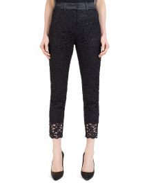 Cropped Satin-Waist Lace Pants The Kooples at Bloomingdales