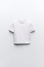 Cropped Stretch T-shirt at Zara