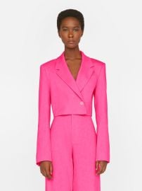 Cropped Strong Shoulder Blazer Flamingo FRAME at Frame