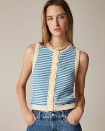 Cropped Sweater Shell In Stripe For Women JCrew at J. Crew