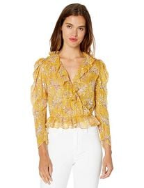 Cropped Top with Ruffled Collar in a Floral Print at Amazon